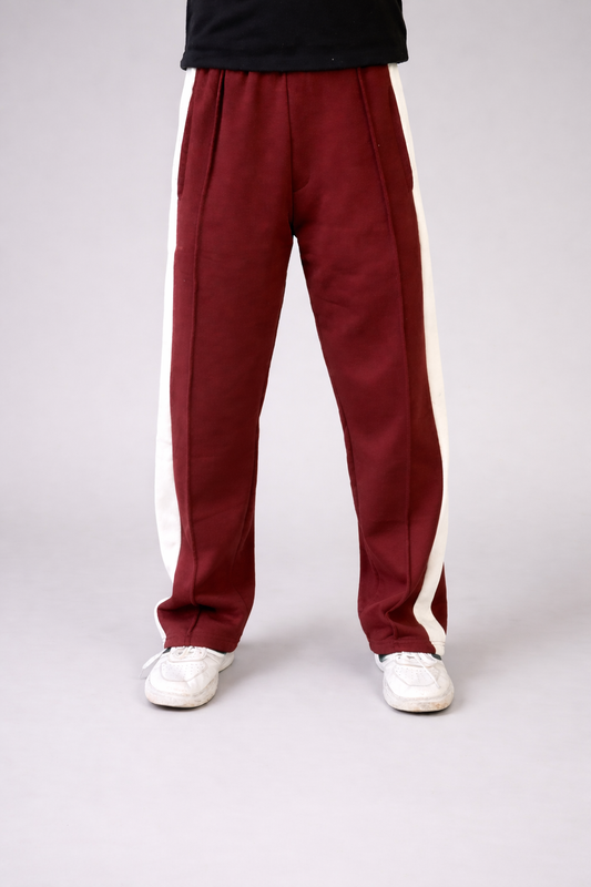 Premium Cotton Fleece Loose Bottom Trousers (COFFEE BROWN)