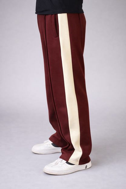 Premium Cotton Fleece Loose Bottom Trousers (COFFEE BROWN)