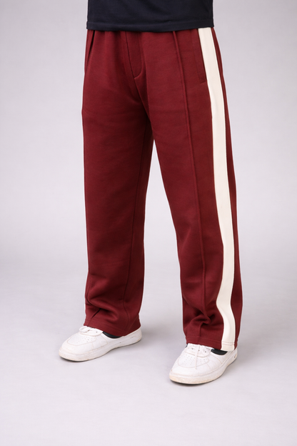 Premium Cotton Fleece Loose Bottom Trousers (COFFEE BROWN)