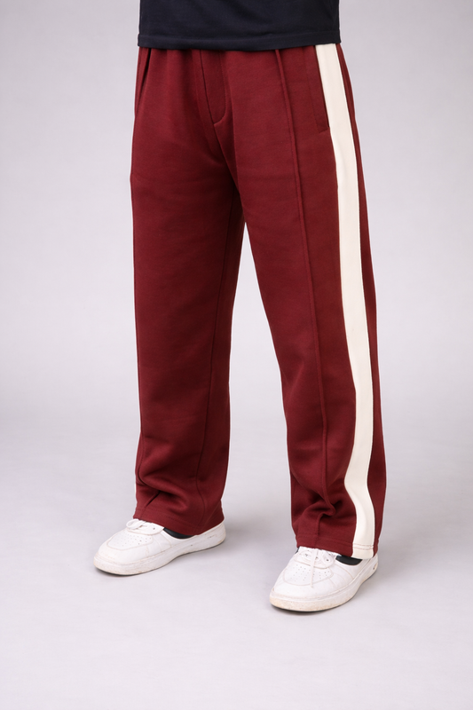 Premium Cotton Fleece Loose Bottom Trousers (COFFEE BROWN)