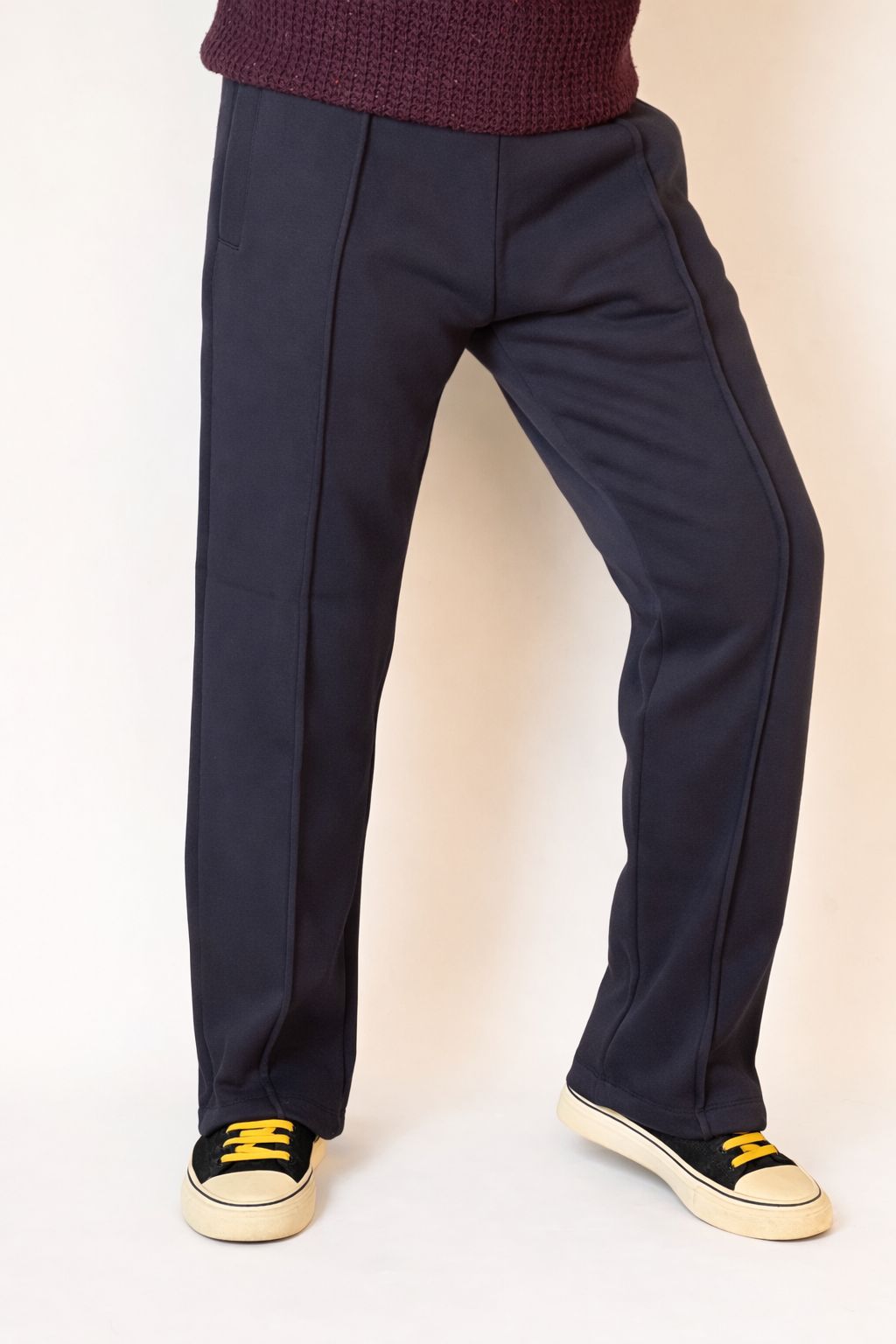 Cotton fleece Loose Bottom Trousers (GREY)