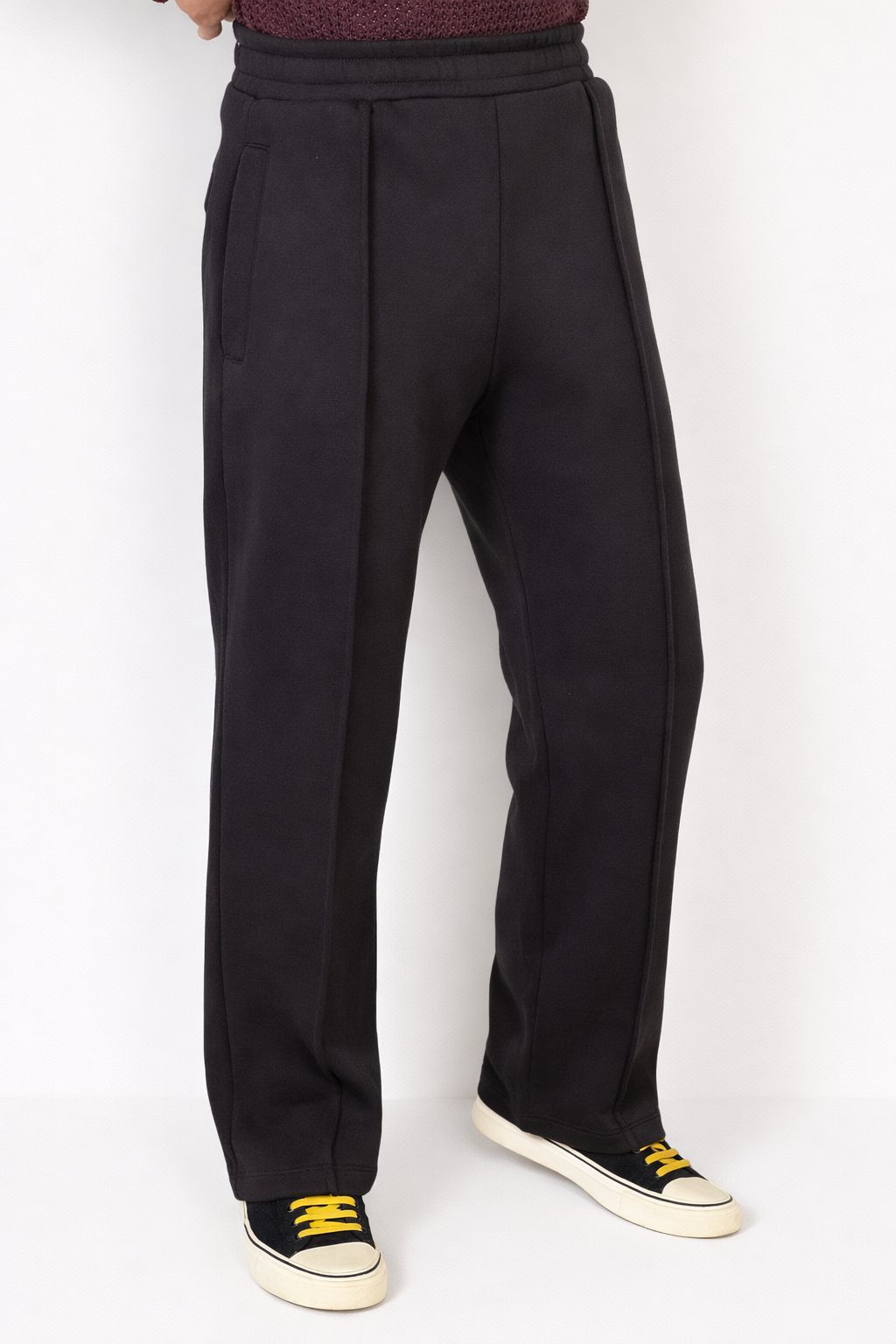 Cotton fleece Loose Bottom Trousers (COFFEE BROWN)