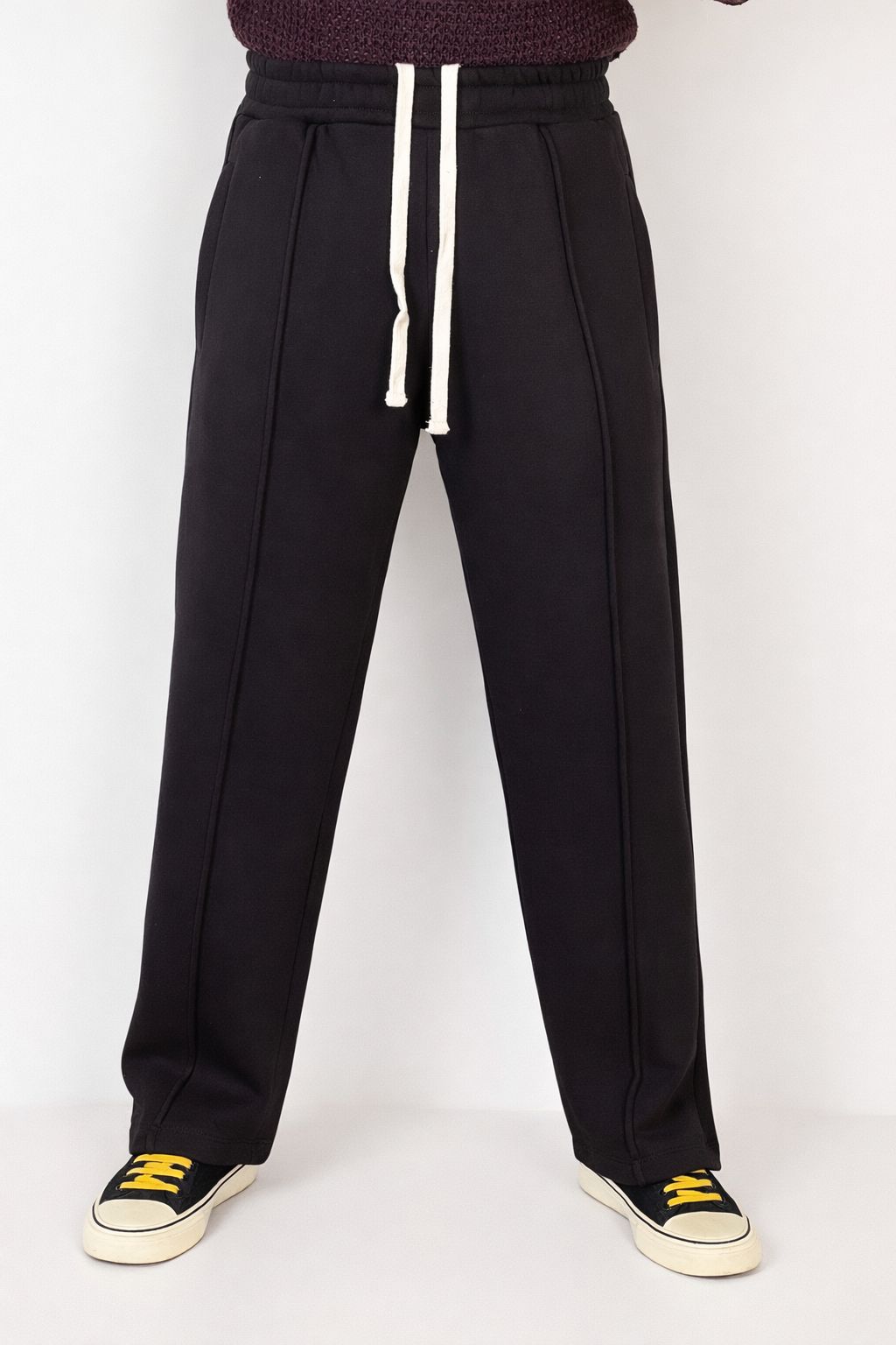 Cotton fleece Loose Bottom Trousers (COFFEE BROWN)